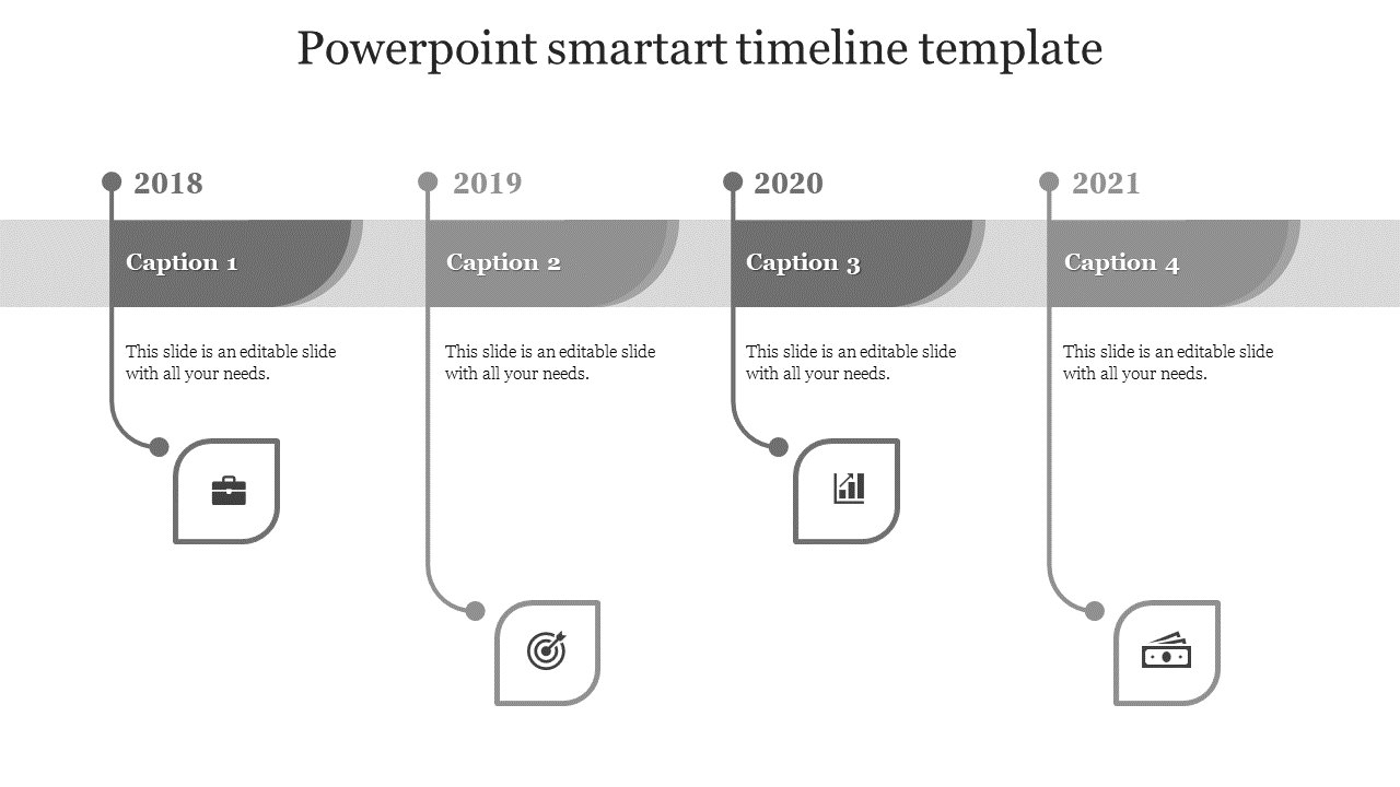 powerpoint smartart timeline template-Gray